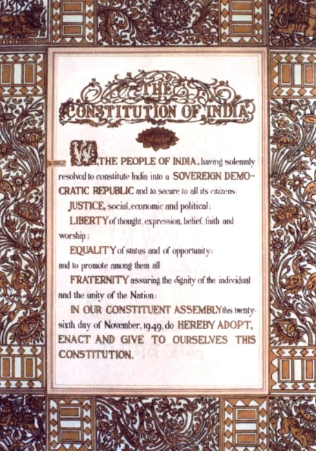 Original Preamble of Constitution of India before amendment