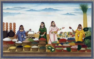 Women-Selling-Produce-Shiva-Dayal-Lal-Patna-Kalam-painting